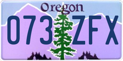 OR license plate 073ZFX