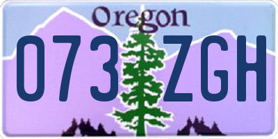 OR license plate 073ZGH