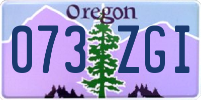 OR license plate 073ZGI