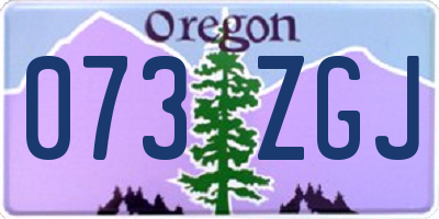 OR license plate 073ZGJ