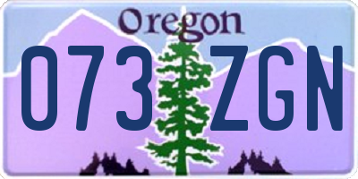 OR license plate 073ZGN