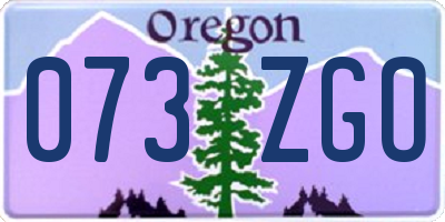 OR license plate 073ZGO