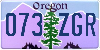 OR license plate 073ZGR