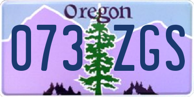 OR license plate 073ZGS