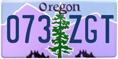 OR license plate 073ZGT