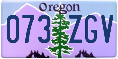 OR license plate 073ZGV