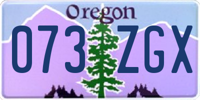 OR license plate 073ZGX