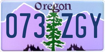 OR license plate 073ZGY