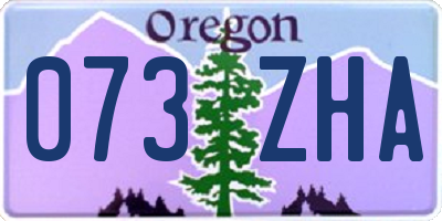 OR license plate 073ZHA