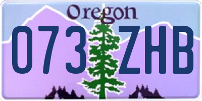 OR license plate 073ZHB