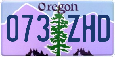 OR license plate 073ZHD