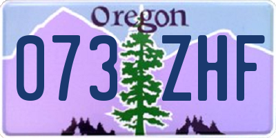 OR license plate 073ZHF