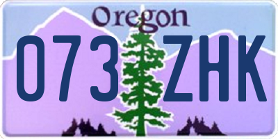 OR license plate 073ZHK