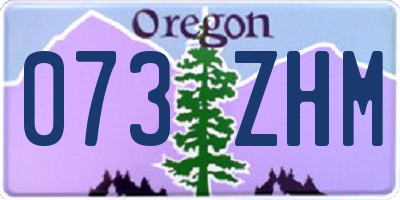OR license plate 073ZHM