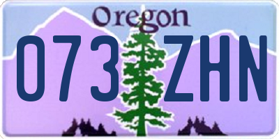 OR license plate 073ZHN