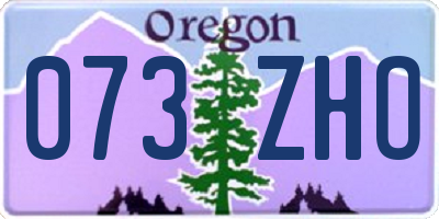 OR license plate 073ZHO