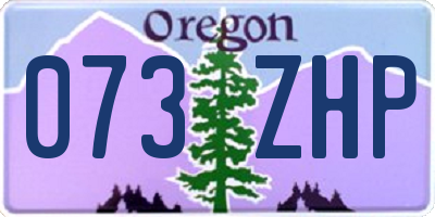 OR license plate 073ZHP