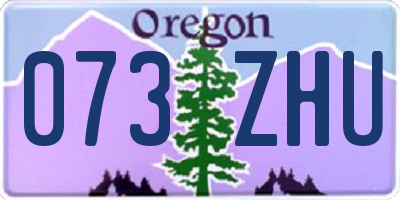 OR license plate 073ZHU