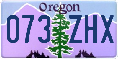 OR license plate 073ZHX