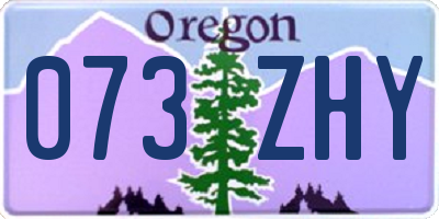 OR license plate 073ZHY