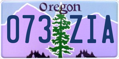 OR license plate 073ZIA