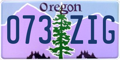OR license plate 073ZIG