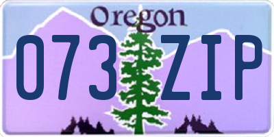 OR license plate 073ZIP
