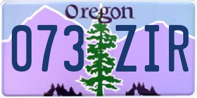 OR license plate 073ZIR