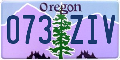 OR license plate 073ZIV