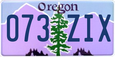 OR license plate 073ZIX