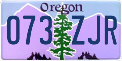 OR license plate 073ZJR