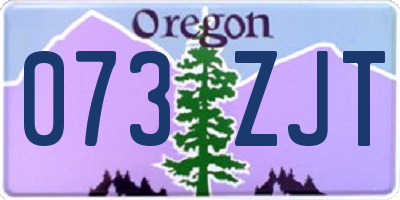 OR license plate 073ZJT
