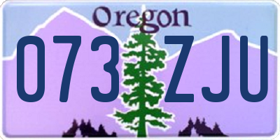 OR license plate 073ZJU