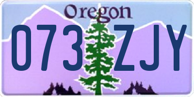 OR license plate 073ZJY
