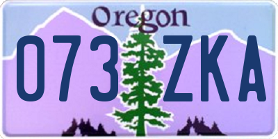 OR license plate 073ZKA