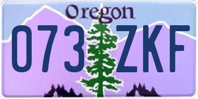 OR license plate 073ZKF
