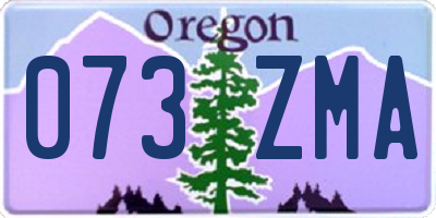 OR license plate 073ZMA