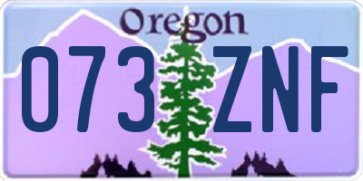 OR license plate 073ZNF