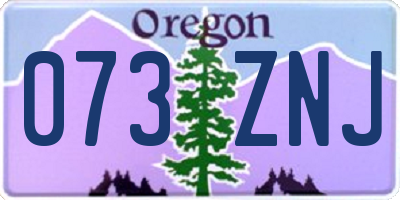 OR license plate 073ZNJ