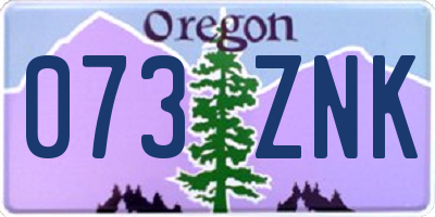 OR license plate 073ZNK