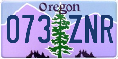 OR license plate 073ZNR