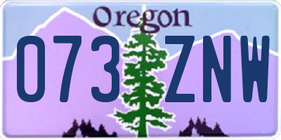 OR license plate 073ZNW