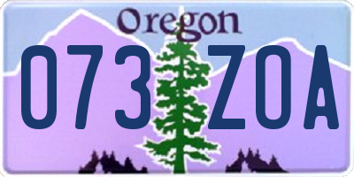 OR license plate 073ZOA