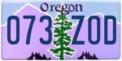 OR license plate 073ZOD