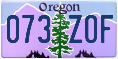 OR license plate 073ZOF