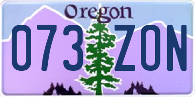 OR license plate 073ZON