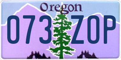 OR license plate 073ZOP