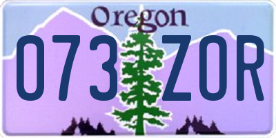 OR license plate 073ZOR