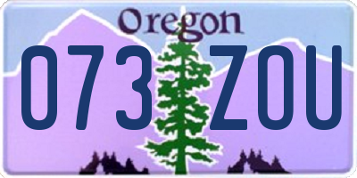 OR license plate 073ZOU