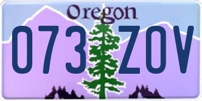 OR license plate 073ZOV